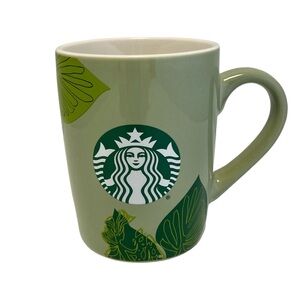 STARBUCKS 10 OZ 2021 GREEN LEAF COFFEE/TEA CERAMIC MUG